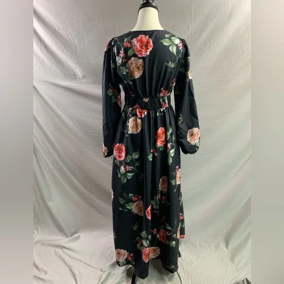 French Floral Rose Print Dress - Picture 12 of 12